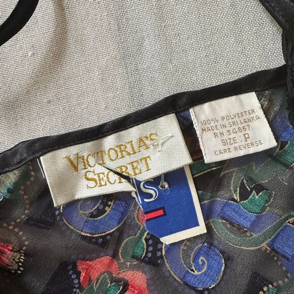 NEW Vtg VICTORIA'S SECRET Gold Label Dark Floral Sheer Teddy Nightie Bodysuit P - Picture 6 of 15